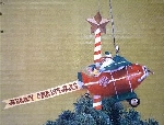 Santa And Airplane Floating Tree Top